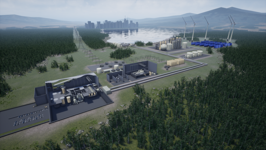 Terrestrial Energy aerial view rendering of power plant