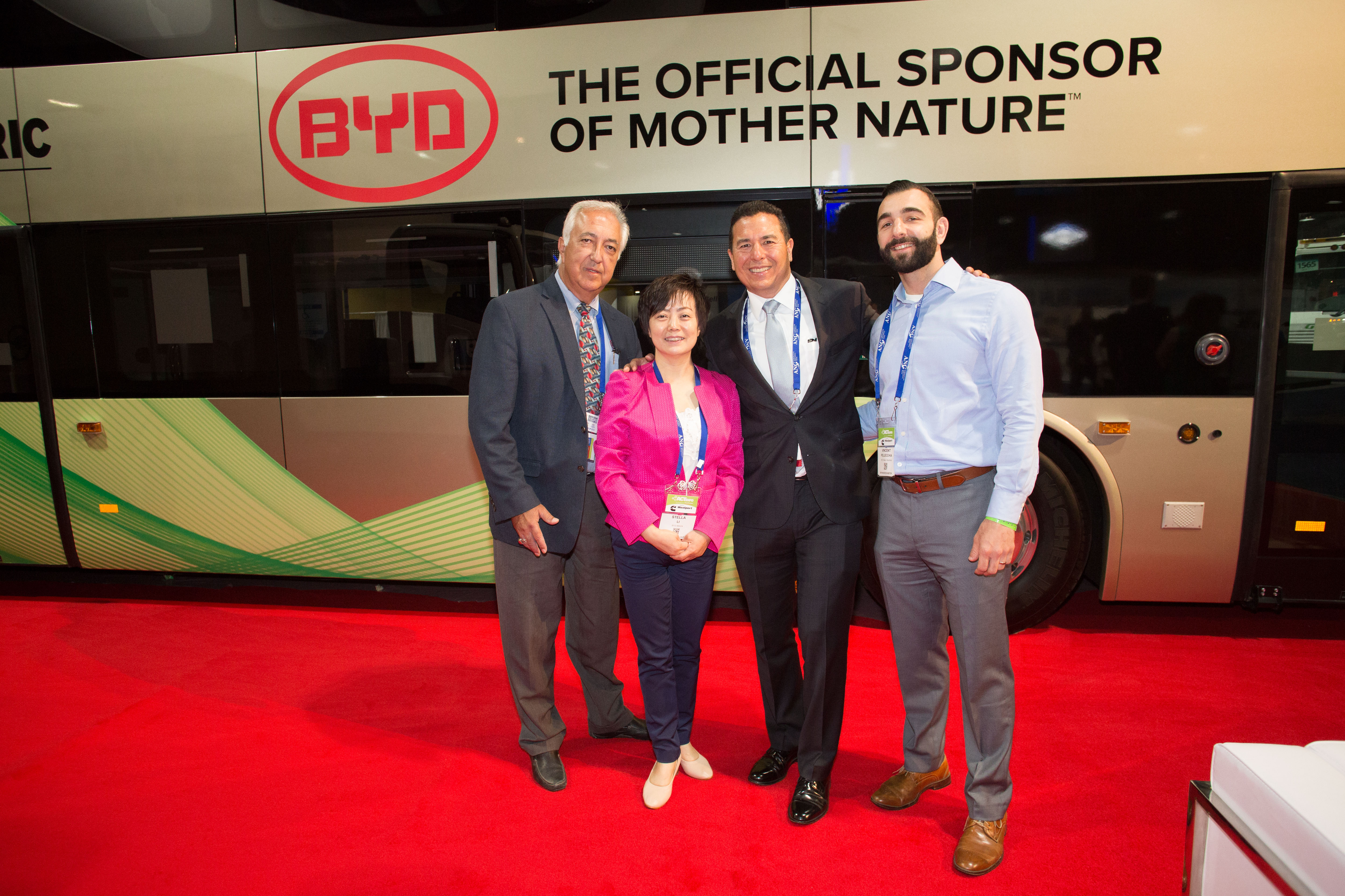 Macy Neshati, Senior VP Heavy Industries, & Stella Li, SVP of BYD at the ACTExpo