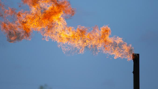 Flaring (burning off unused natural gas)