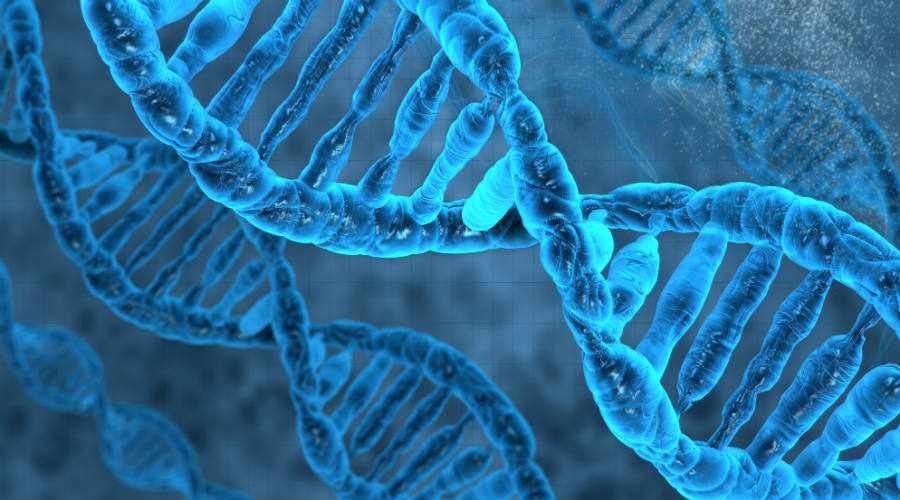 蓝色背景下的DNA图像