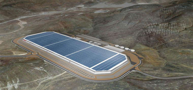 特斯拉汽车公司的可再生能源电池Gigafactory
