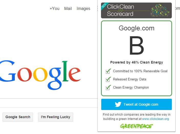 新的绿色和平浏览器扩展显示了你浏览的网站的等级。