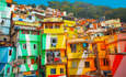 巴西里约热内卢的贫民窟，粉刷过的建筑物