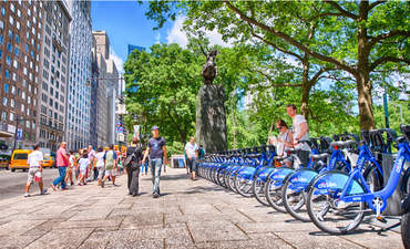 纽约的花旗自行车停靠点。