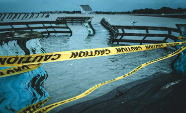 哈维飓风期间，清水湖的船坞被淹