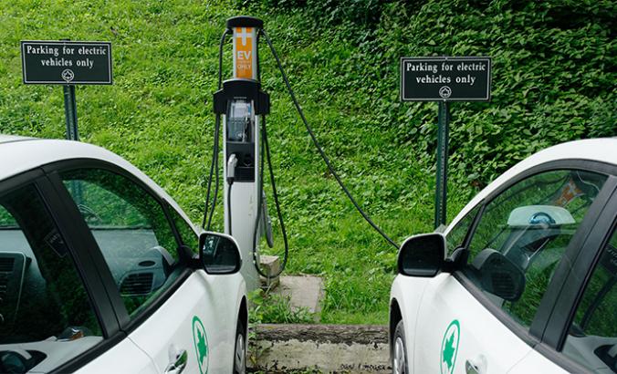 A charging station in NYC