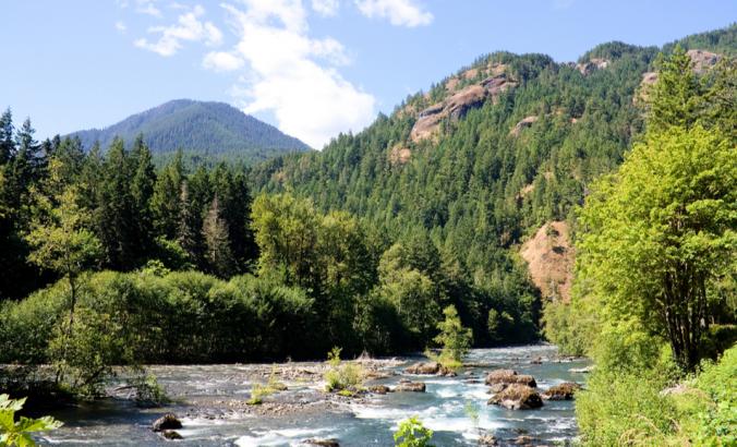 Elwha River in the Olympic National Park near Port Angeles, Washington.