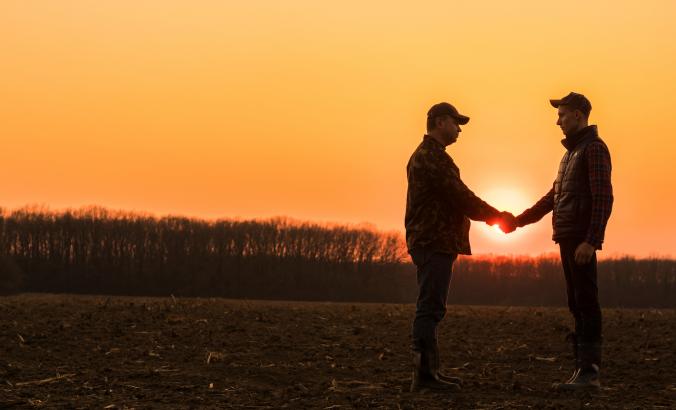 Farmer handshaking