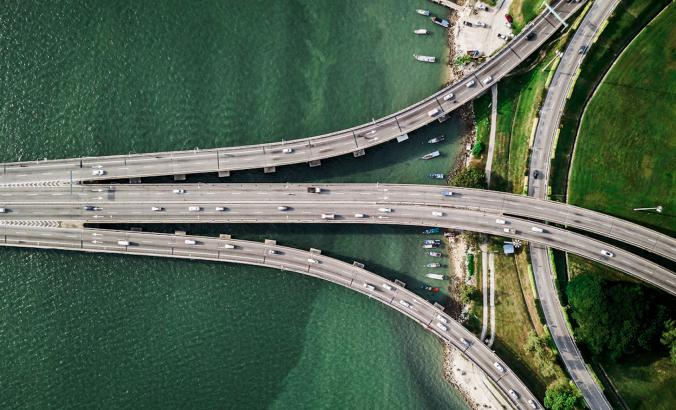 Highway over water