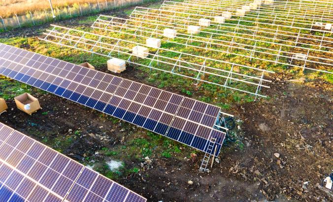 Solar plant under construction