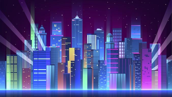 Colorful cityscape image