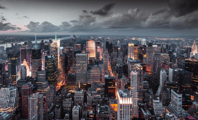 New York City at dusk