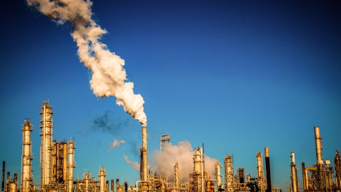 A photo showing a petrochemical refinery along the Gulf Coast